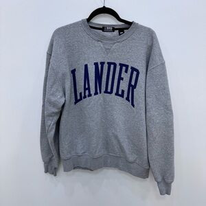 Big Cotton Lander Light Grey Blue Sweatshirt Crewneck Unisex Sz Large Greenwood